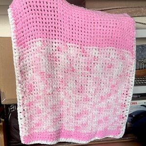 Crocheted super fuzzy blanket in multiple colors